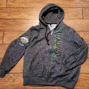Men's gray hooded full zip sweatshirt 2XL Great Basin Brewing Reno